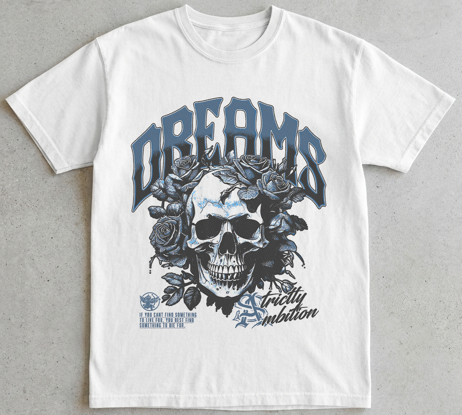 DREAMS SKULL WHITE T SHIRT